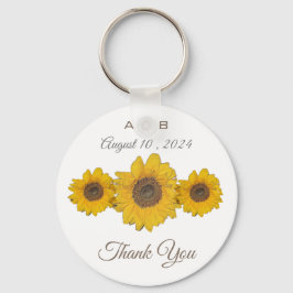 Llavero Trío de girasol - favores de boda