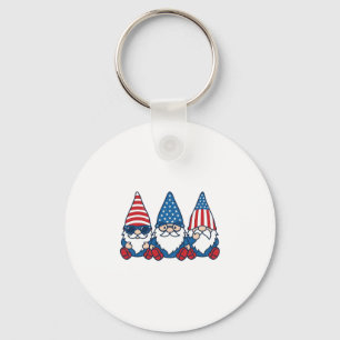 Llavero Trío de gnomos patrióticos diseño de camiseta vect