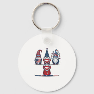 Llavero Trío de gnomos patrióticos diseño vectorial vintag