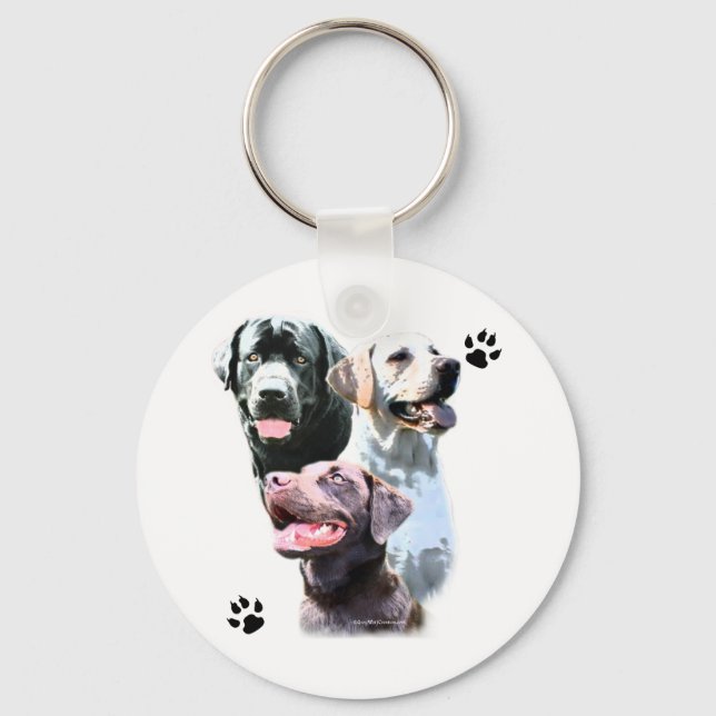 Llavero Trío de recuperación de Labrador - Keychain (Anverso)