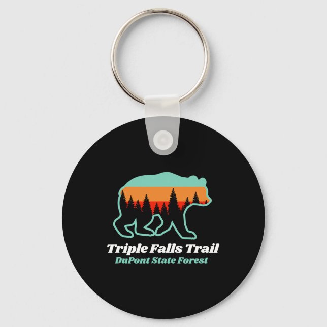 Llavero Triple Falls Trail Dupont State Forest Bear Souven (Anverso)