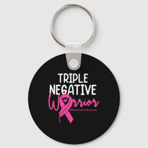 Llavero Triple Guerrero Negativo Cáncer de Mama Cinta Rosa