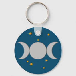 Llavero Triple Moon with Stars Keychain