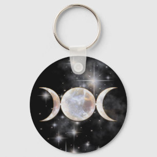 Llavero Triple piedra lunar