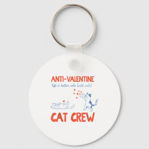 Llavero Tripulación de gatos anti San Valentín divertida
