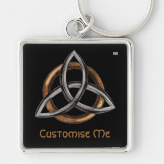 Llavero Triquetra (Marrón/Plata)