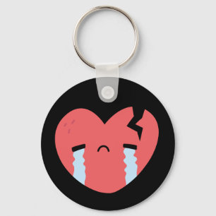 Llavero Triste Llorar Emoji de la cara del corazón roto ne