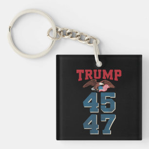 Llavero Triunfador Trump Patriótico Ganó 45 y 47 Victoria 