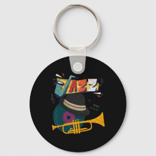 Llavero Trompetas de Jazz Retro Jugador Divertido Festival