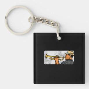 Llavero Trompetista Retro Trompeta Música Jazz