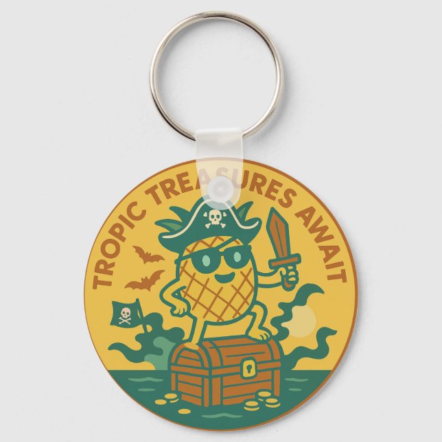 Llavero Tropic Treasures Await Pineapple (Anverso)