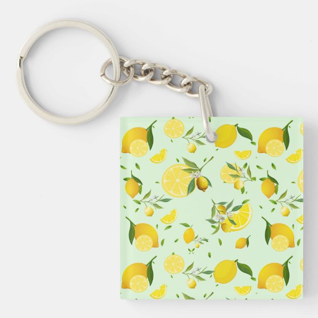 Llavero Tropical colorido Citrus SUMMER Naranja Lemon Slic (Frente)