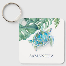 Llavero Tropical de tortuga marina personalizada