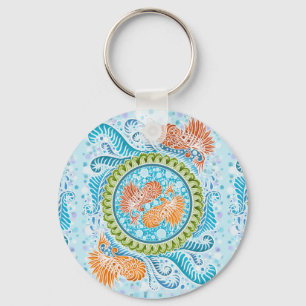 Llavero Tropical Koi Mandala   Vibrante Ocean Zen Art