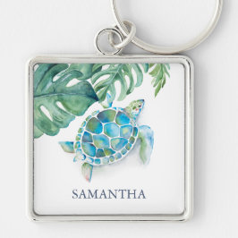 Llavero Tropical Sea Turtle Keychain personalizable