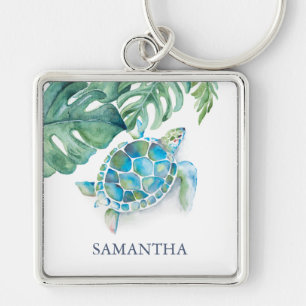 Llavero Tropical Sea Turtle Keychain personalizable