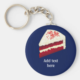 Llavero Trozo de tarta de terciopelo rojo con tu nombre, c