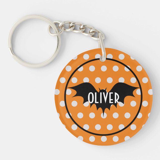 Llavero Truco de Halloween o tratamiento monograma persona (Frente)