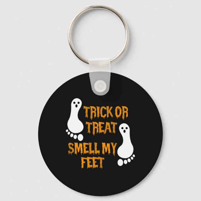 Llavero Truco divertido o trato oler mis pies Halloween (Anverso)