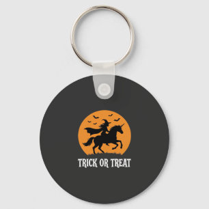 Llavero Truco o trato Bruja Unicornio Diseño de Halloween_