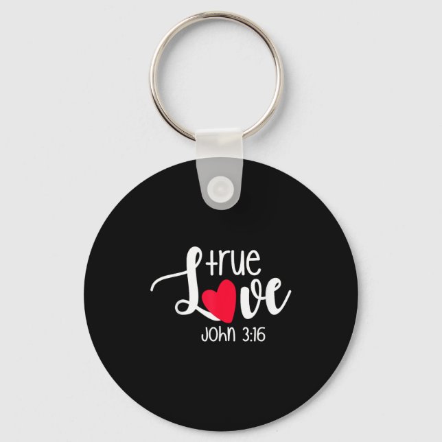 Llavero True Love John 3_16 Religious Valentine's Day Chri (Anverso)