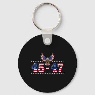 Llavero Trump 2024 45 47 Retro de bandera estadounidense a