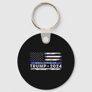 Llavero Trump 2024 Respaldo de la Línea Azul Delgada Azul 