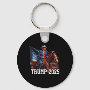 Llavero Trump 2025 Caballo de montar Bandera americana Vaq