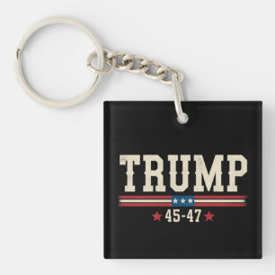 Llavero Trump 45 47 Bandera Estadounidense USA Retro Vinta
