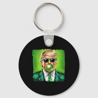 Llavero Trump Blowing Bubble Gum St. Patrick's Day Green S