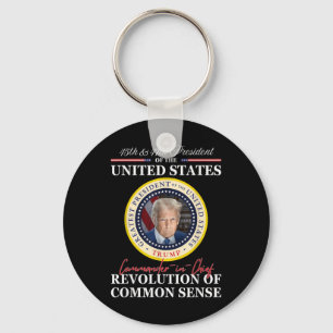 Llavero Trump Comandante en Jefe 45 47 Revolución de la Co