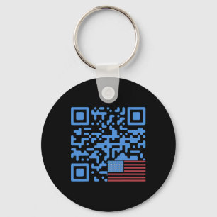 Llavero Trump Dance Qr Code Vintage Bandera Estadounidense