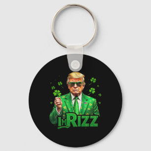 Llavero Trump Estoy Rizz Día de San Patricio Trébol Afortu