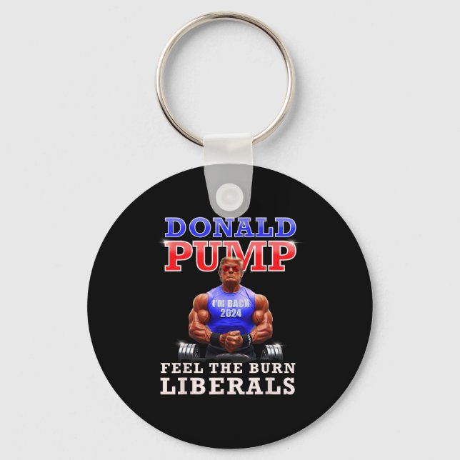 Llavero Trump gracioso se siente como los liberales quemad (Anverso)