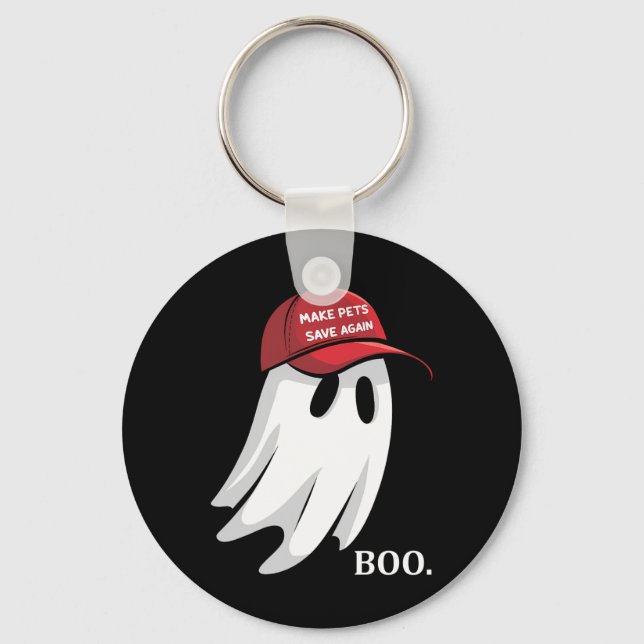 Llavero Trump Halloween Fantasma Boo hace que los Mascotas (Anverso)