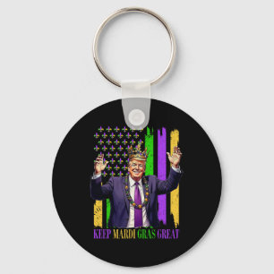 Llavero Trump Mantenga Mardi Gras Genial