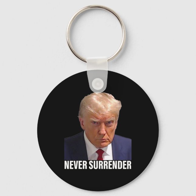 Llavero Trump Mugshot nunca rinde homenaje a hombres mujer (Anverso)