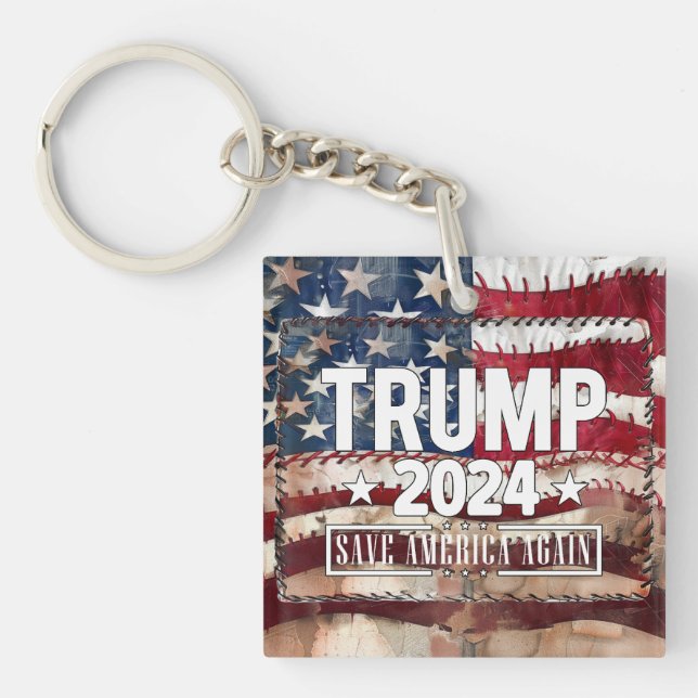 Llavero ¡Trump! Salven a Estados Unidos de nuevo. (Frente)