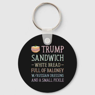 Llavero Trump Sandwich Rótulo Divertido