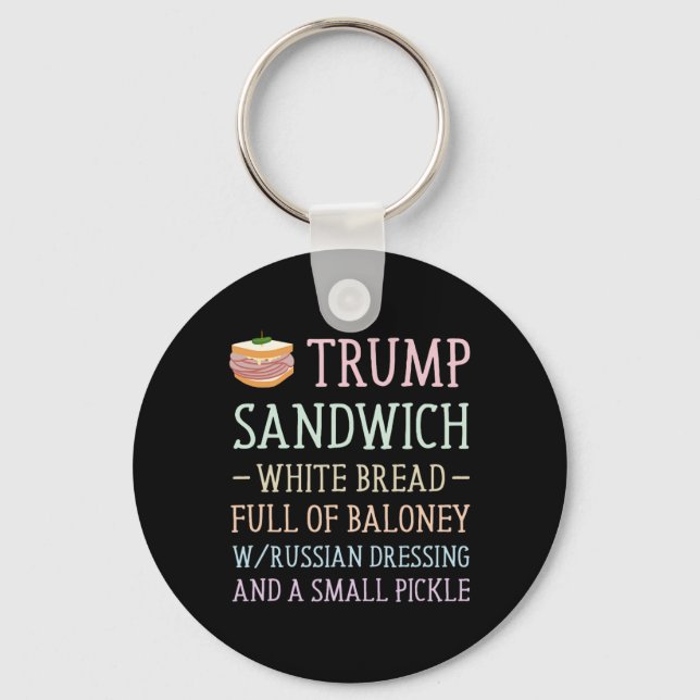 Llavero Trump Sandwich Rótulo Divertido (Anverso)