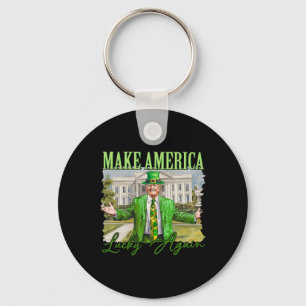 Llavero Trump Shamrock Hacer a América Afortunada de Nuevo