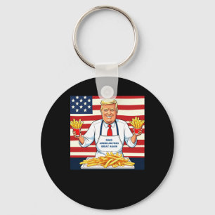 Llavero Trump Sirviendo Fries Mcdonalds