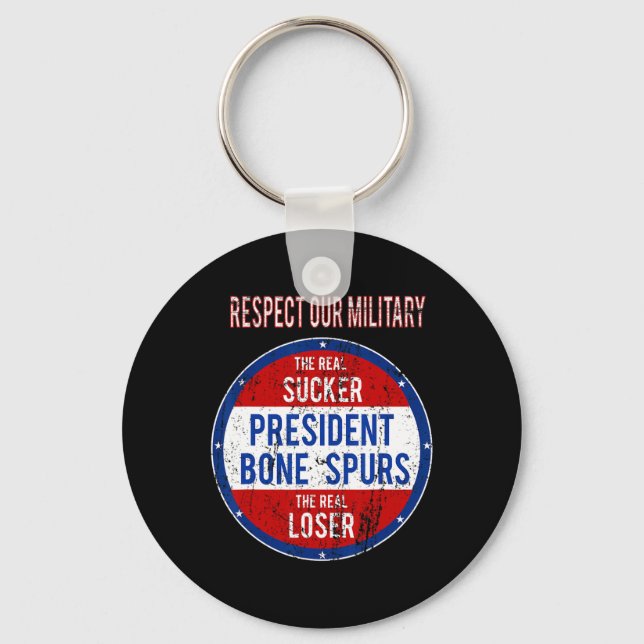 Llavero Trump Sucker Loser Respetamos Nuestro Ejército (Anverso)