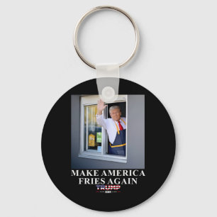 Llavero Trump Trabaja En El Drive-thru Hacer América Papas