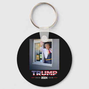 Llavero Trump Works Drive-thru Trump Sirviendo Papas Frita