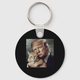 Llavero Trump y gato - Divertido meme de Trump y gato