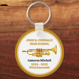 Llavero Trumpet High School Band Personalizado Gold Navida