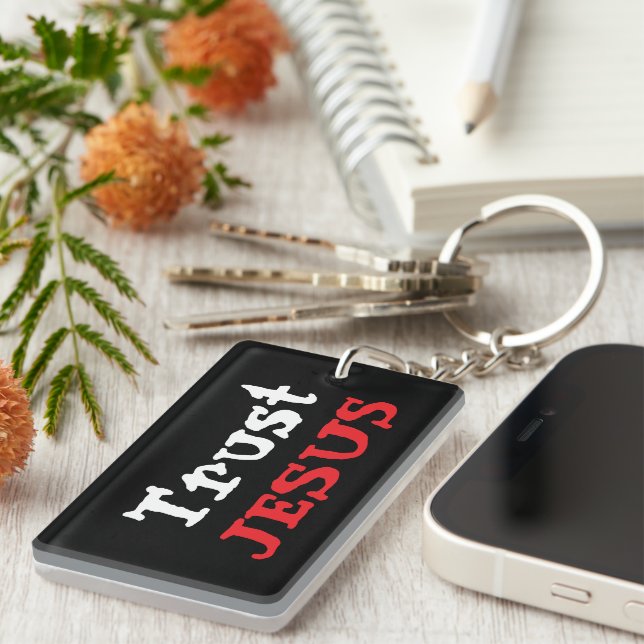 Llavero Trust Jesus Custom Name Acrylic Keychain (Frente Derecha)