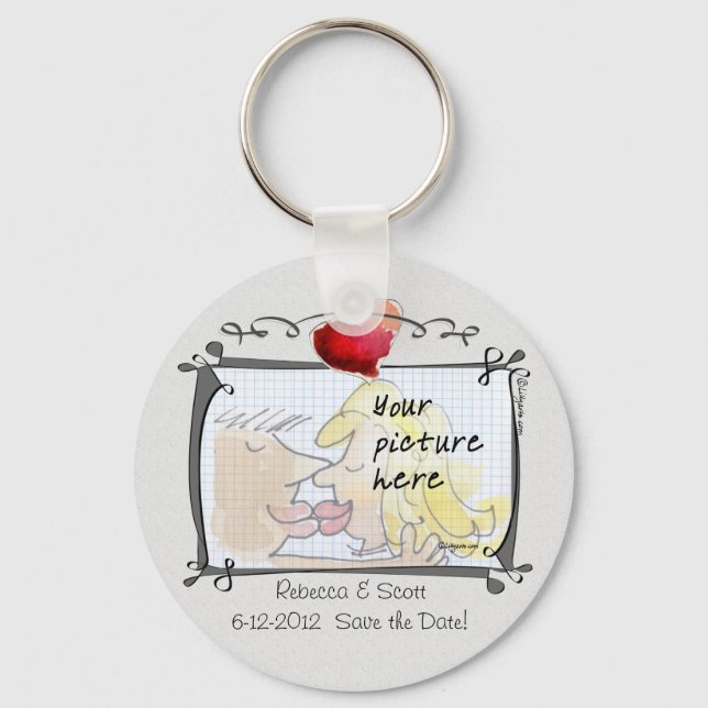 Llavero Tu boda de fotos salva las cadenas de fecha (Anverso)