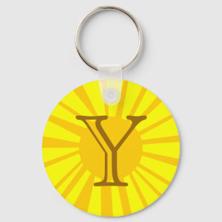 Llavero Tu carta. Monograma de Rayo Sol Amarillo personali